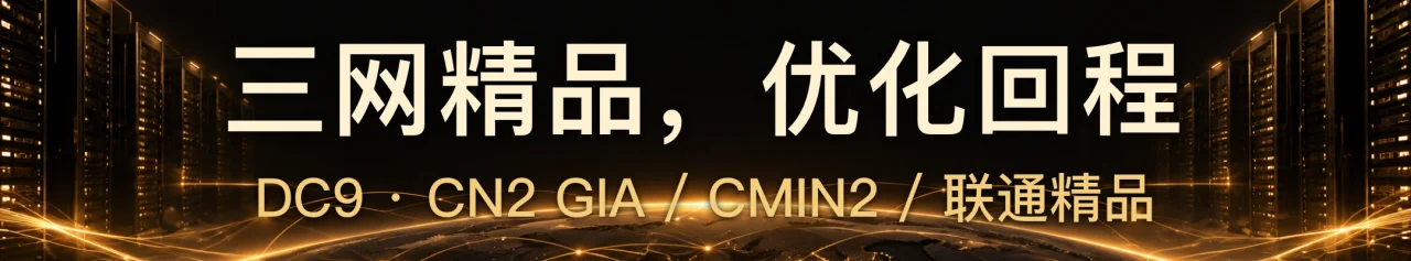 三网精品，优化回程 · DC9 · CN2 GIA / CMIN2 / 联通精品